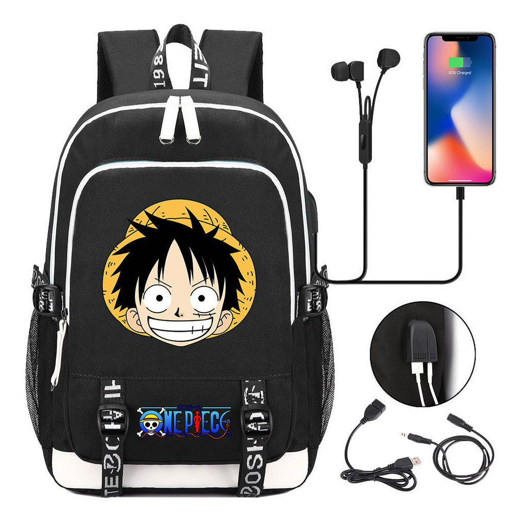 Pirate King Lufei Youth Student School Bag Usb Men's And Women's Leisure Backpack