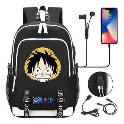 Pirate King Lufei Youth Student School Bag Usb Men's And Women's Leisure Backpack