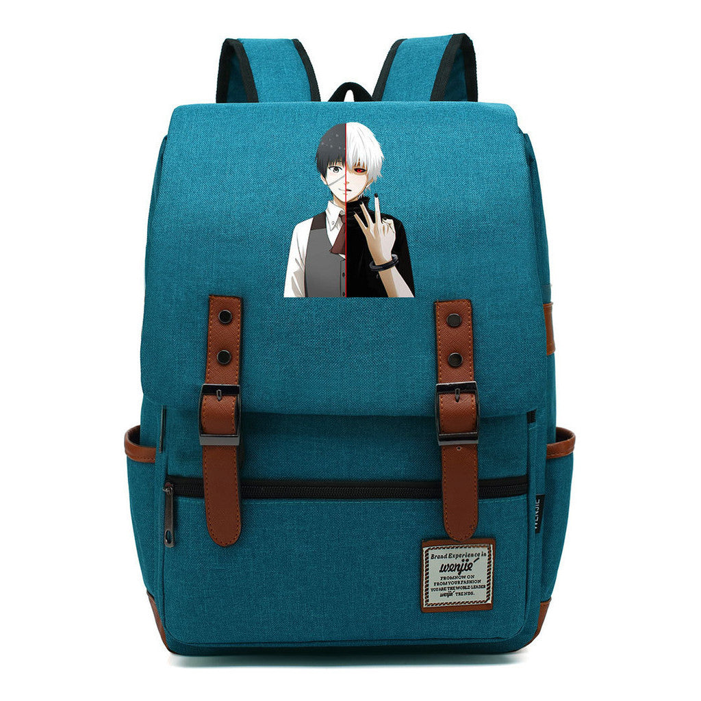 Tokyo Ghoul Student School Bag Men's And Women's Leisure Belt Buckle Backpack
