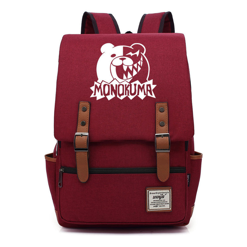 Printed Teenage Student Backpack For Men And Women With Casual Belt Buckle Classic Backpack
