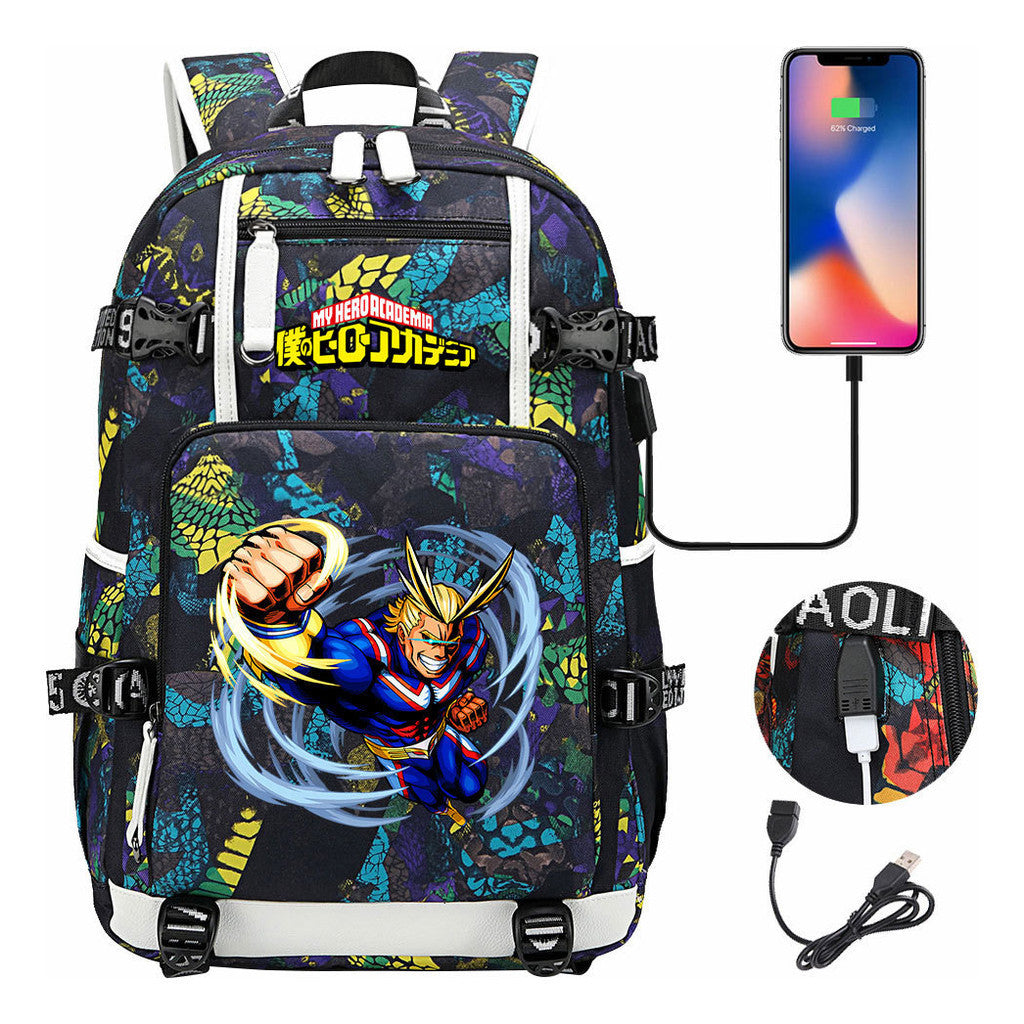 My Heroes Academy Usb Youth Student Backpack For Men And Women's Travel Backpacks