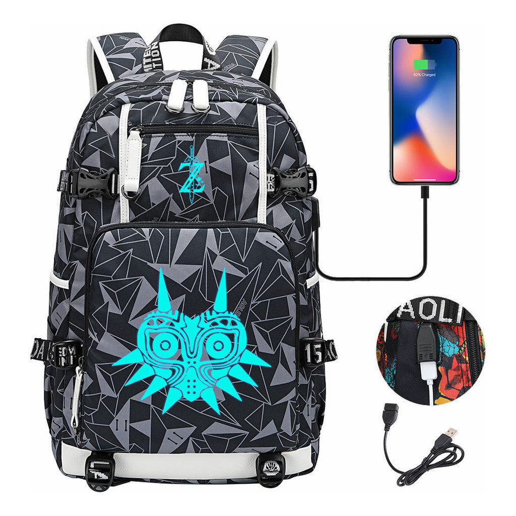 Legend Of Zelda Usb Youth Student Backpack For Men And Women's Leisure Travel Backpack