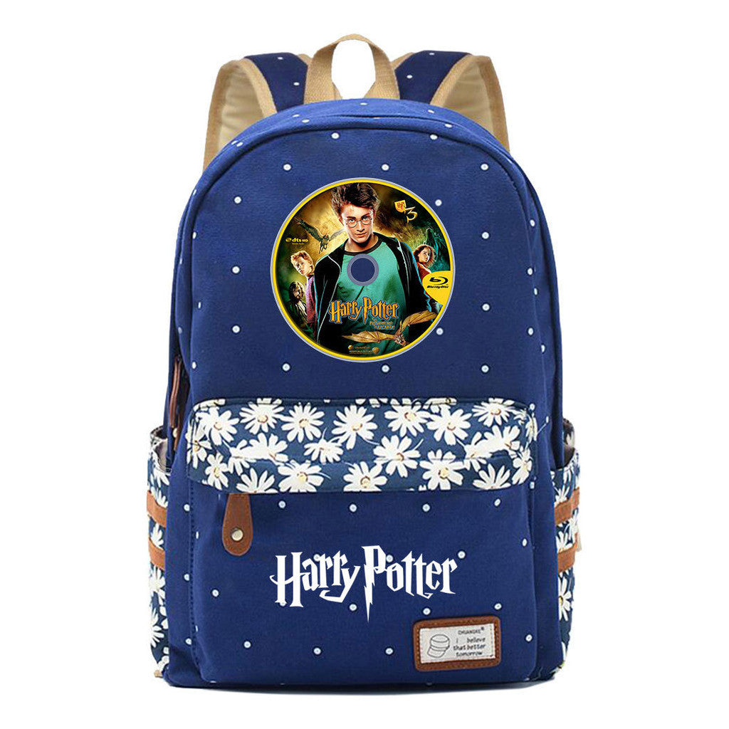 School Of Magic School Teen School Bag Floral Canvas Girl Backpack