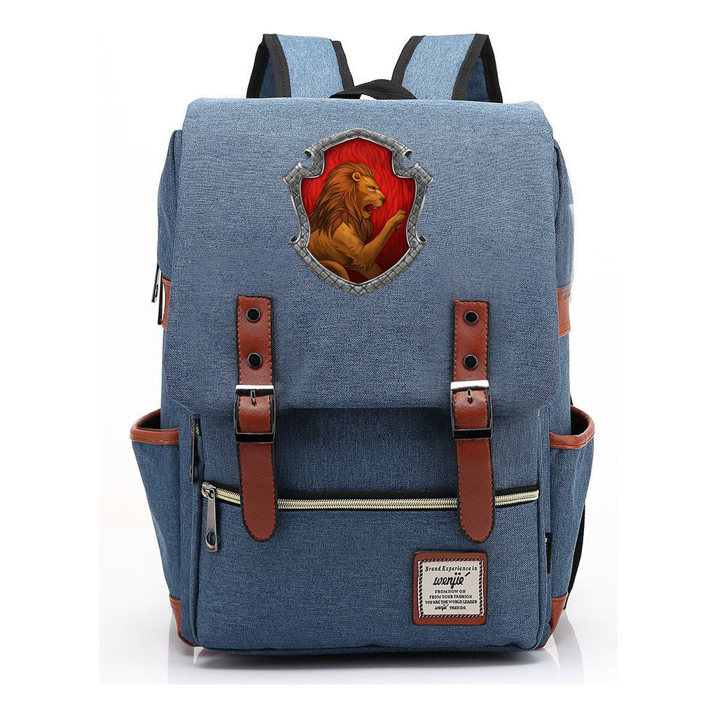 Academy Of Magic Print Teen School Bag Casual Belt Buckle Classic Backpack