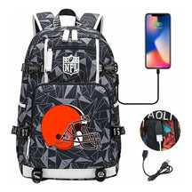 Rugby Team Printed Usb Youth Student Backpack, Leisure Travel Backpack