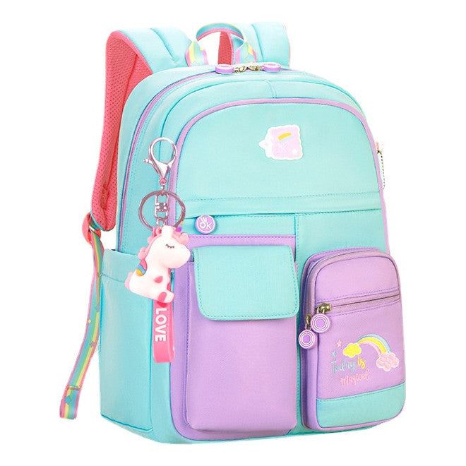 Elementary School Backpack, Lightweight And Casual Children's Backpack, Cute Contrasting Color Student Bag