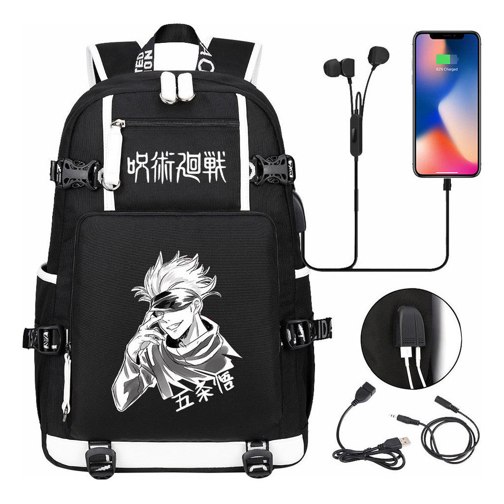 Printed Usb Youth Student Backpack Leisure Large Capacity Travel Backpack