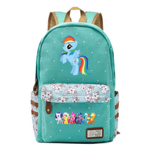 Pony Rainbow Unicorn Student School Bag Fragmented Canvas Girl Backpack