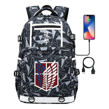 The Giant Soldier Captain Of The Manga Attack Printed Usb Youth Student Backpack Men's And Women's Backpack Leisure Travel Backpack