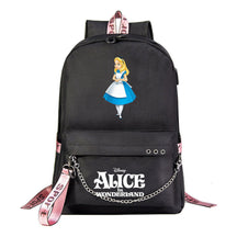 Cheshire Cat Alice's Adventure In Wonderland Youth School Bag Casual Weaving Strap Backpack