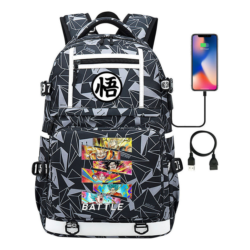 Manga Dragon Ball Usb Youth Student Backpack For Men And Women, Backpack For Leisure Travel