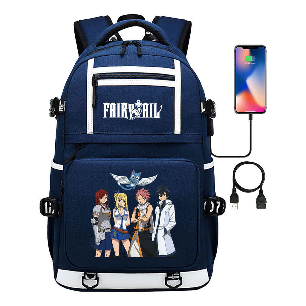 Usb Youth Student School Bag Men's And Women's Backpack Leisure Travel Bag