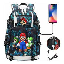 Super Mario Printed Teenage Student Backpack With Large Capacity For Men And Women's Leisure Travel Backpack