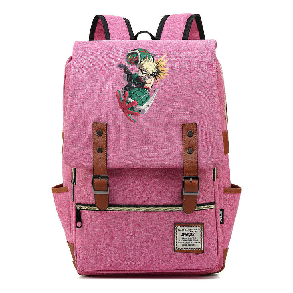 Anime My Heroes Academy Printed Youth School Bag For Men And Women Leisure Belt Buckle Classic Backpack