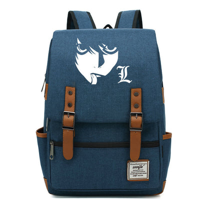 Manga Death Note Youth Student School Bag Men's And Women's Leisure Belt Buckle Backpack