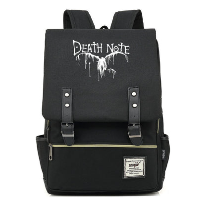 Manga Death Note Youth Student School Bag Men's And Women's Leisure Belt Buckle Backpack