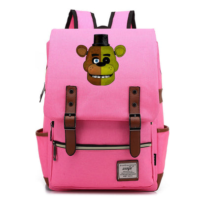 Toy Bear Game Printed Youth Student Backpack For Men And Women, Casual Belt Buckle, Classic Backpack