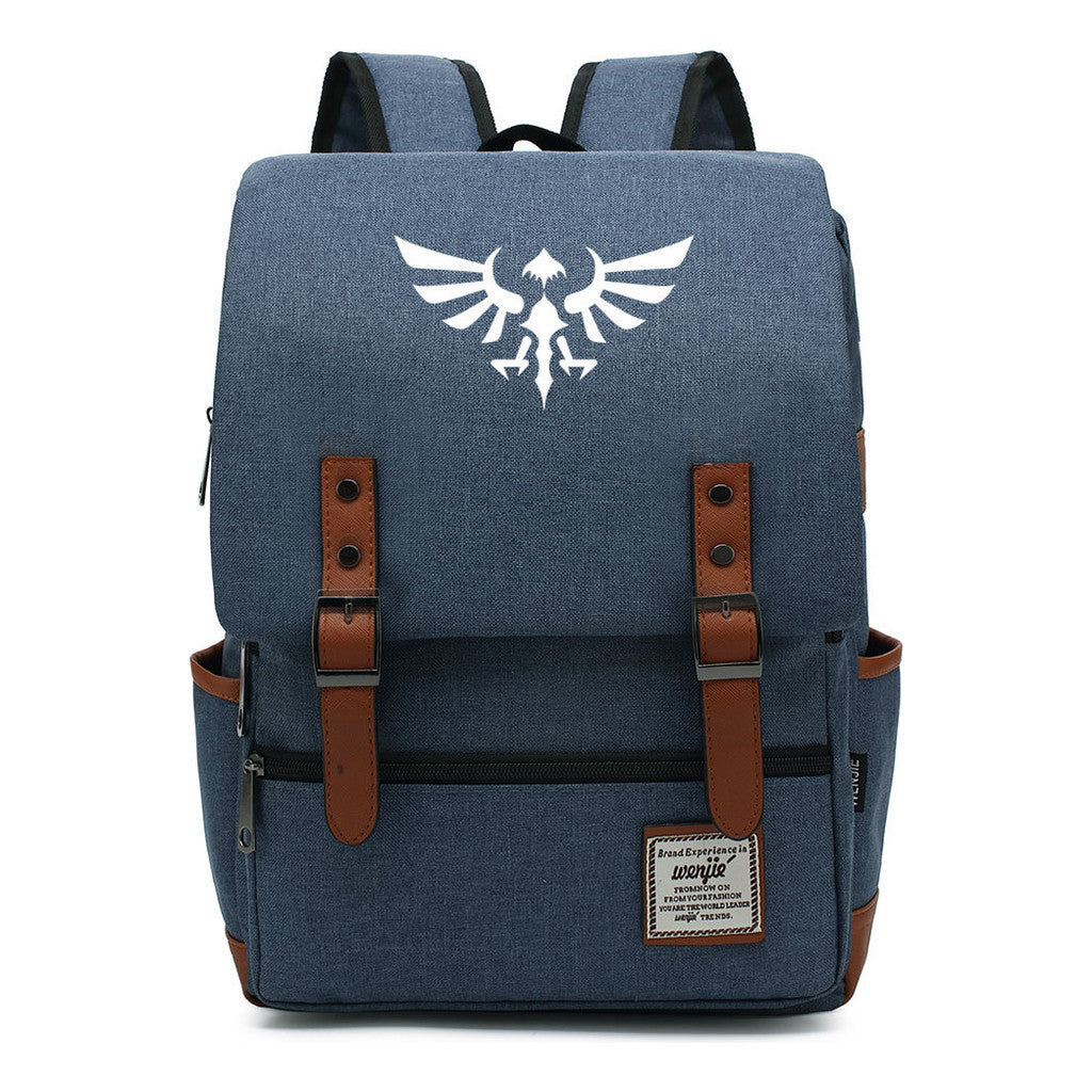 Game Zelda Printed Youth Student Backpack For Men And Women, Casual Belt Buckle, Classic Backpack