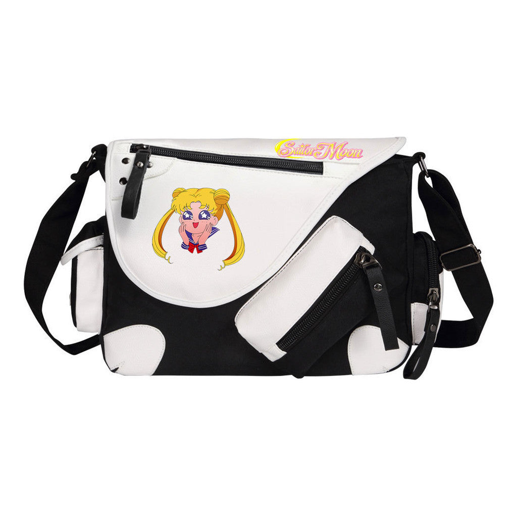 Beauty Girl Warrior Printed Youth Student School Bag Canvas Single Shoulder Bag Men's And Women's Casual Straddle Backpack
