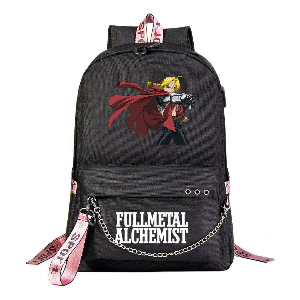 Printed Usb Student Backpack For Men And Women's Leisure Travel Backpack