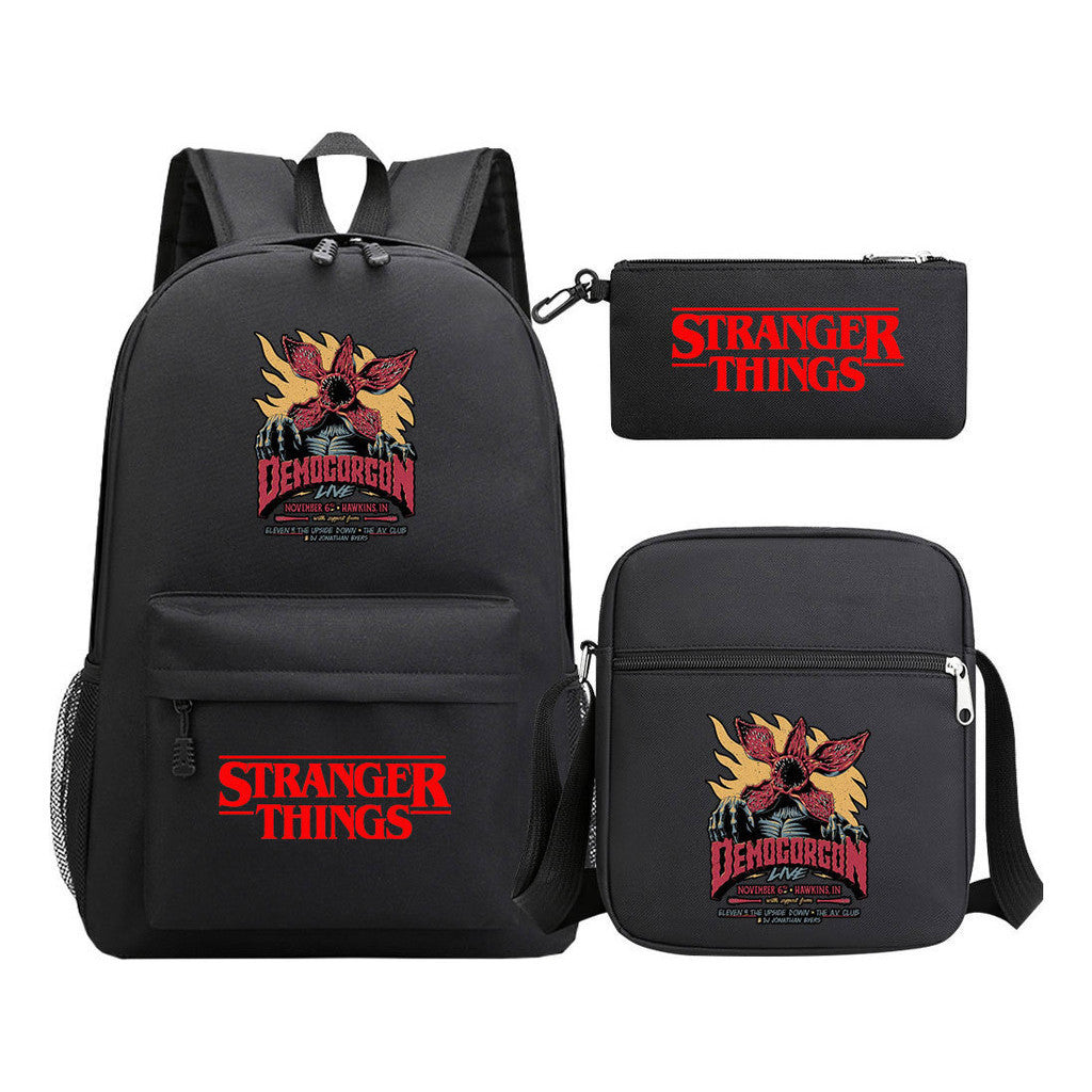 Strange Story Starry Sky Printed Youth Student Backpack 3-piece Set For Men And Women, Backpack Set