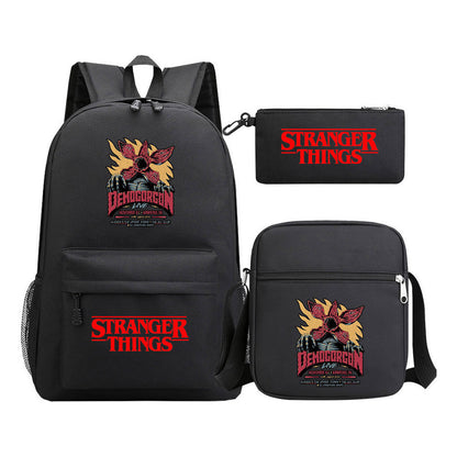 Strange Story Starry Sky Printed Youth Student Backpack 3-piece Set For Men And Women, Backpack Set