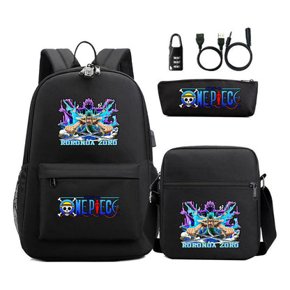 Usb Password Lock Student Backpack Three Piece Set Backpack Set