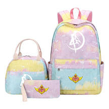 Beautiful Girl Warrior Teenage Girls Backpack Lunch Bag Three Piece Set With Backpack Cover
