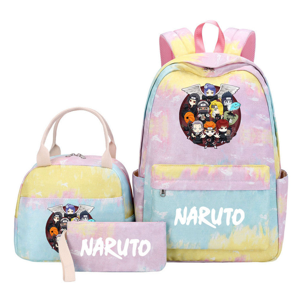 Naruto Student Girl Backpack Lunch Bag Three Piece Set Backpack
