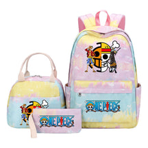 Cartoon Pirate King Student Girls School Bag Lunch Bag Three Piece Set Backpack Set