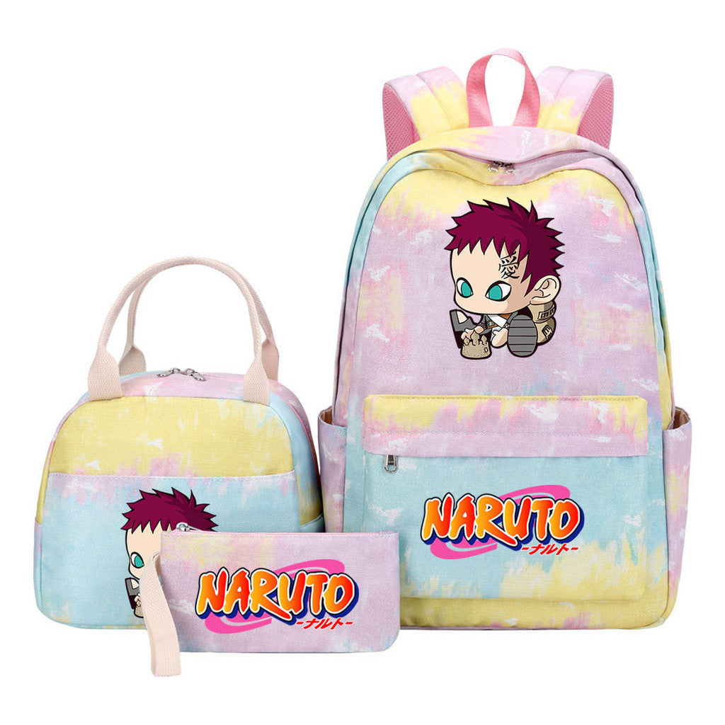 Naruto Teenage Student Girls School Bag Lunch Bag Three Piece Set Backpack Set