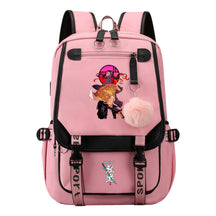 Cartoon Fashion Usb Youth School Bag For Boys And Girls Casual Ribbon Flip Backpack