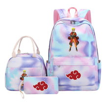 Naruto Teenage Student Girls School Bag Lunch Bag Three Piece Set Backpack Set
