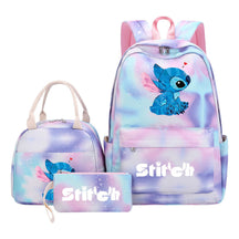 Interstellar Baby Stitch Youth Student Girls School Bag Lunch Bag Three Piece Set Backpack Set