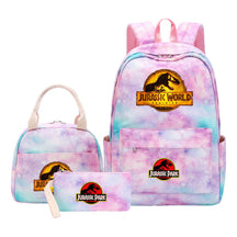 Jurassic Park Dinosaur Youth Student Girls School Bag Lunch Bag Three Piece Set Backpack Set