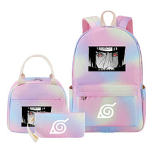 Naruto Youth Student School Bag Lunch Bag Three Piece Set Backpack Set