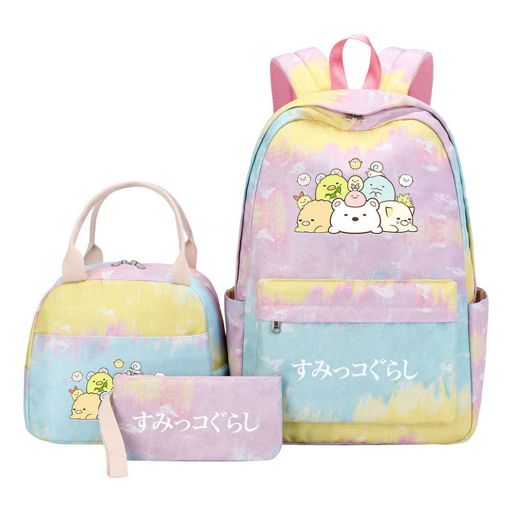 Game Corner Biology Youth Student Girls School Bag Lunch Bag Three Piece Set Backpack Set