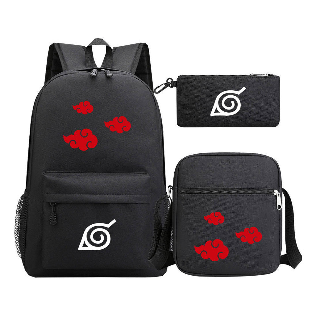 Anime Naruto Starry Sky Student School Bag Three Piece Set Backpack Set