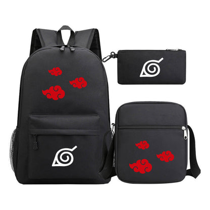 Anime Naruto Starry Sky Student School Bag Three Piece Set Backpack Set