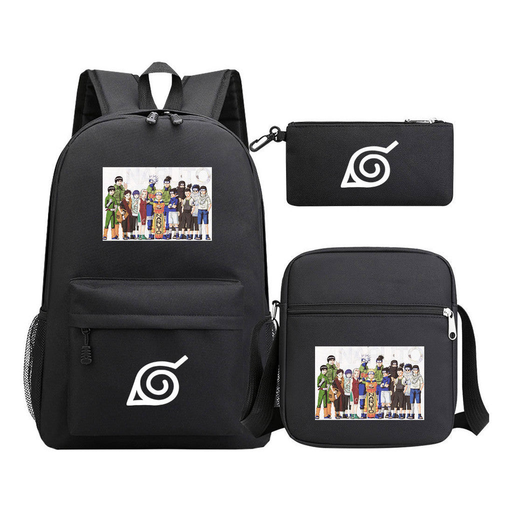 Anime Naruto Starry Sky Student School Bag Three Piece Set Backpack Set