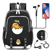Comic Lazy Egg Youth Student Backpack Usb Men's And Women's Leisure Backpack