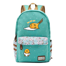 Cartoon Lazy Egg Printed Youth Student School Bag Fragmented Flower Boys And Girls Backpack