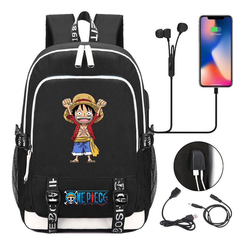 Anime Pirate Wang Lufei Youth Student School Bag Usb Men's And Women's Leisure Backpack
