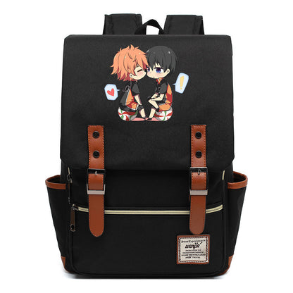 Volleyball Youth Printed Student School Bag Casual Belt Buckle Classic Backpack