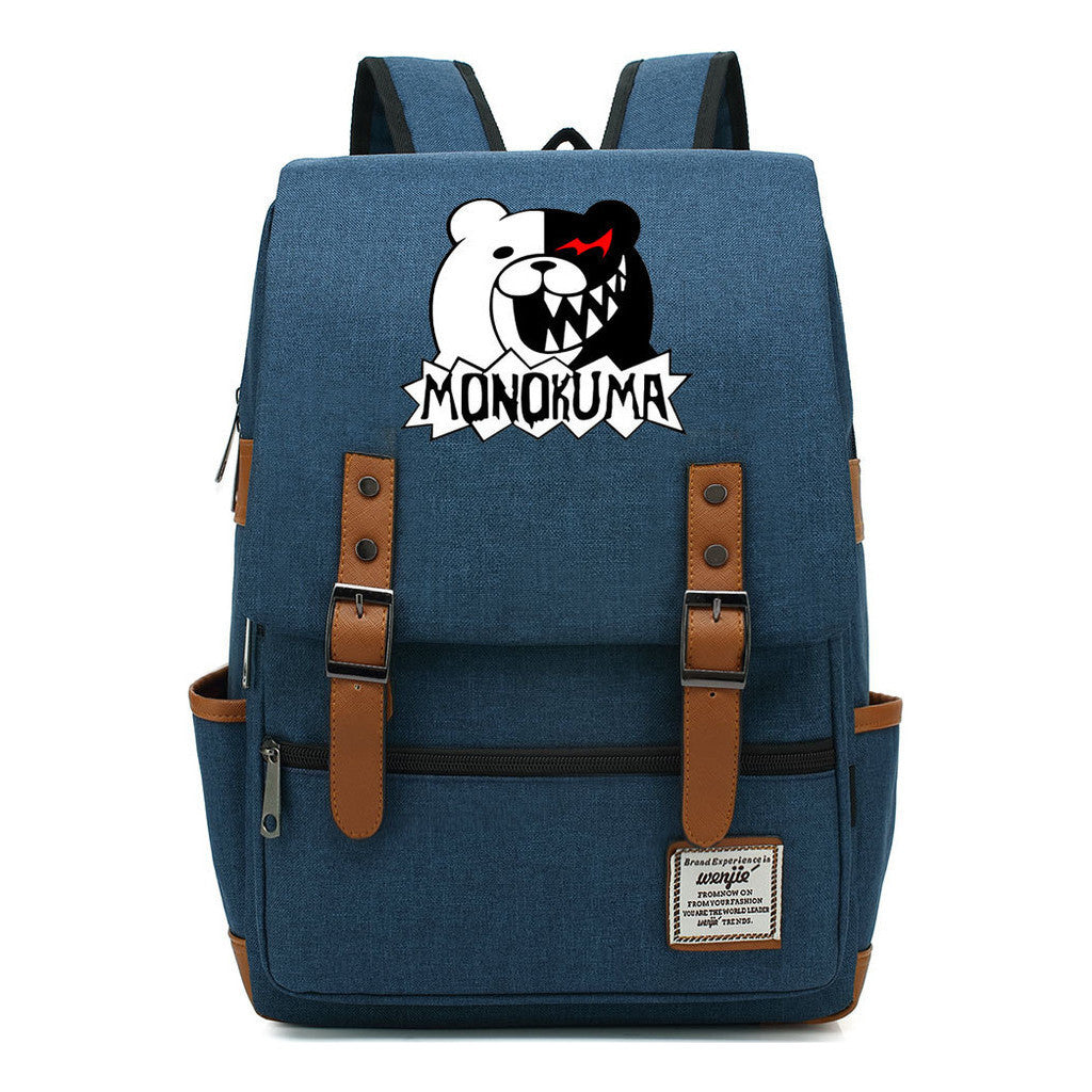 Printed Student Backpack With Men's And Women's Casual Belt Buckle, Classic Backpack