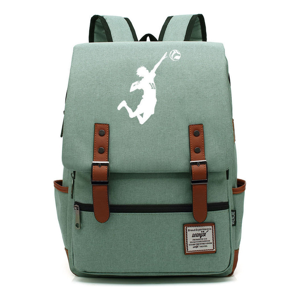 Volleyball Youth Printed Student School Bag Casual Belt Buckle Classic Backpack