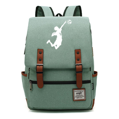 Volleyball Youth Printed Student School Bag Casual Belt Buckle Classic Backpack