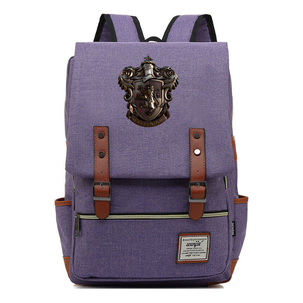 School Of Witchcraft And Wizardry Printed Youth Student Backpack For Men And Women, Casual Belt Buckle, Classic Backpack