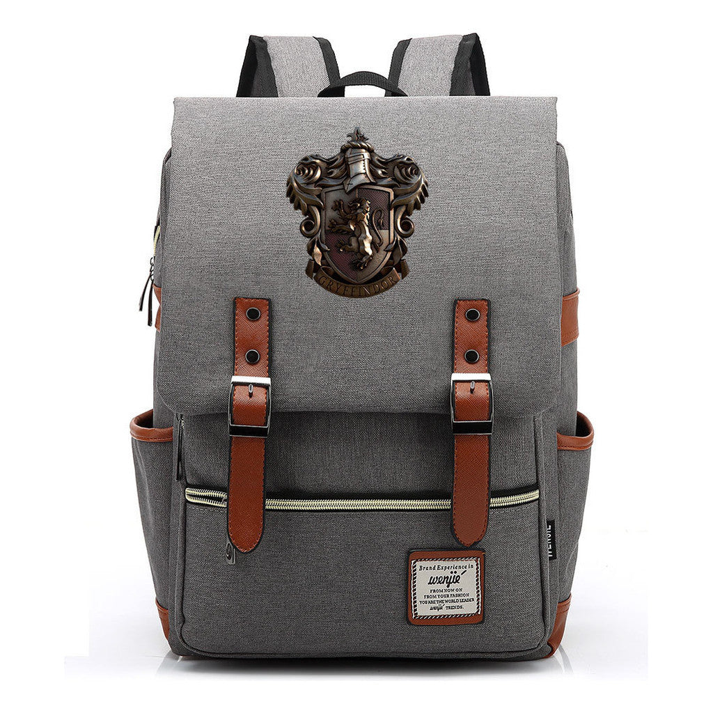 School Of Witchcraft And Wizardry Printed Youth Student Backpack For Men And Women, Casual Belt Buckle, Classic Backpack