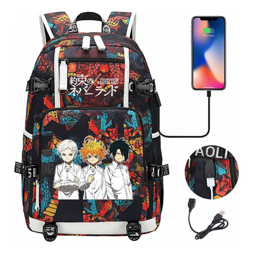Promised Dream Island Usb Large Capacity Student Backpack Leisure Travel Backpack
